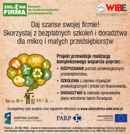 Projekt "ZIELONA FIRMA - kluczem do konkurencyjnoci przedsibiorstw"